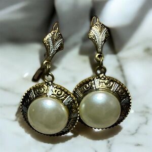 Vintage Spain Gold and Silver Earrings with Classic Design